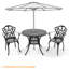 Ensemble de salle à manger de patio avec table ronde Akiesha, coussins blanc cassé inclus-1108341036-1108341039