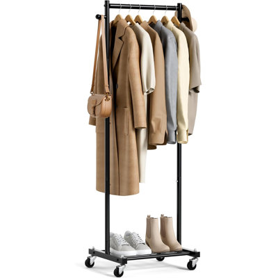 60" Small Space Rolling Clothes Rack