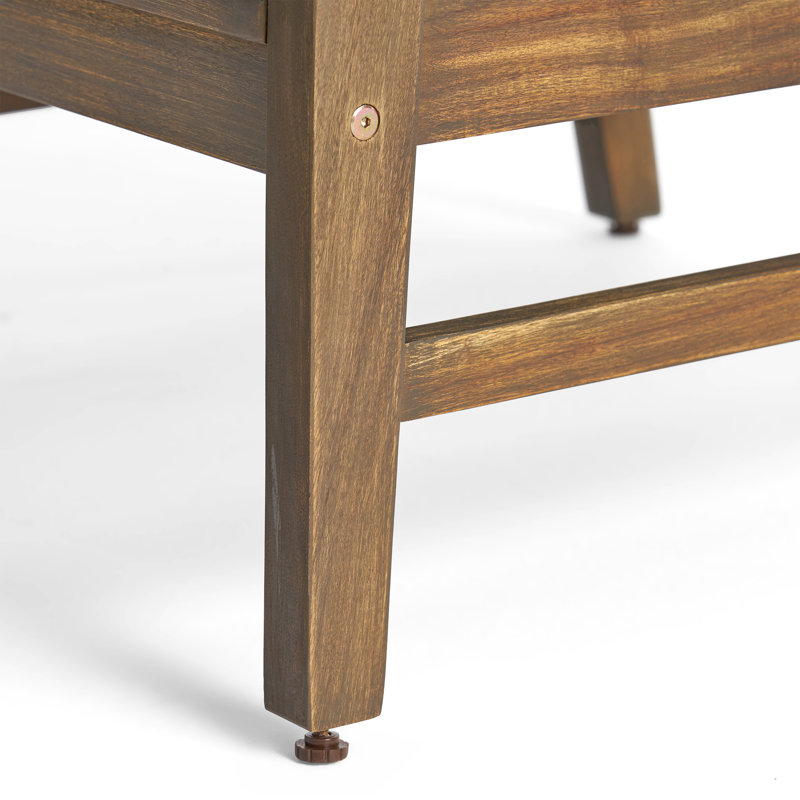 Chaise d'extérieur en bois avec coussins Tavares, Gris foncé, Gris