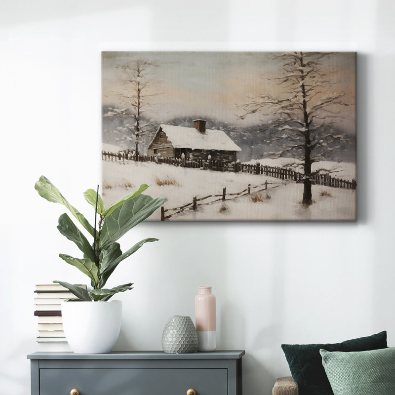 Paysage rétro - II, H 41 po x l 61 po x P 1,5 po, Toile tendue