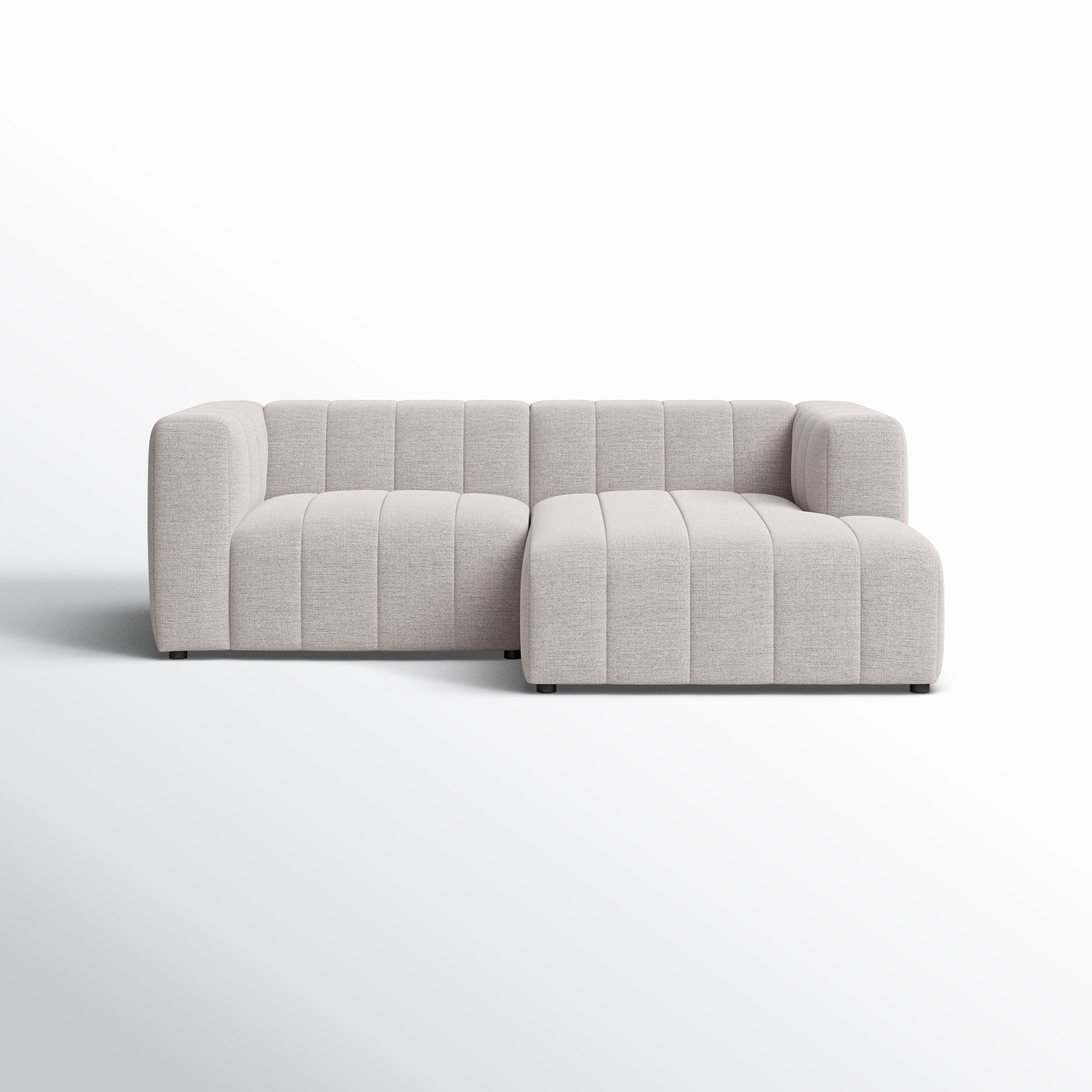 Bowry 88" Wide Sofa & Chaise, Right Hand Facing, Gray Polyester
