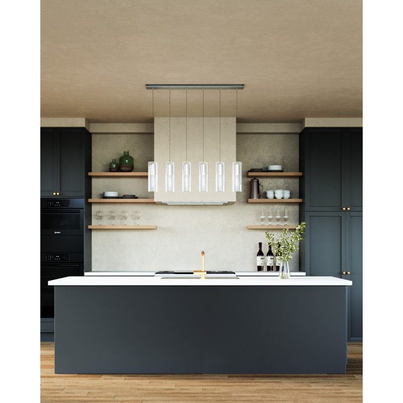 Champagne LED Pendant, 6 Lights, 50 W