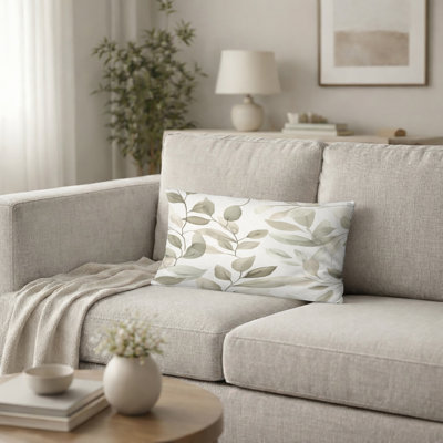 Coussin décoratif abstrait - Coussin scandinave à imprimé sauge