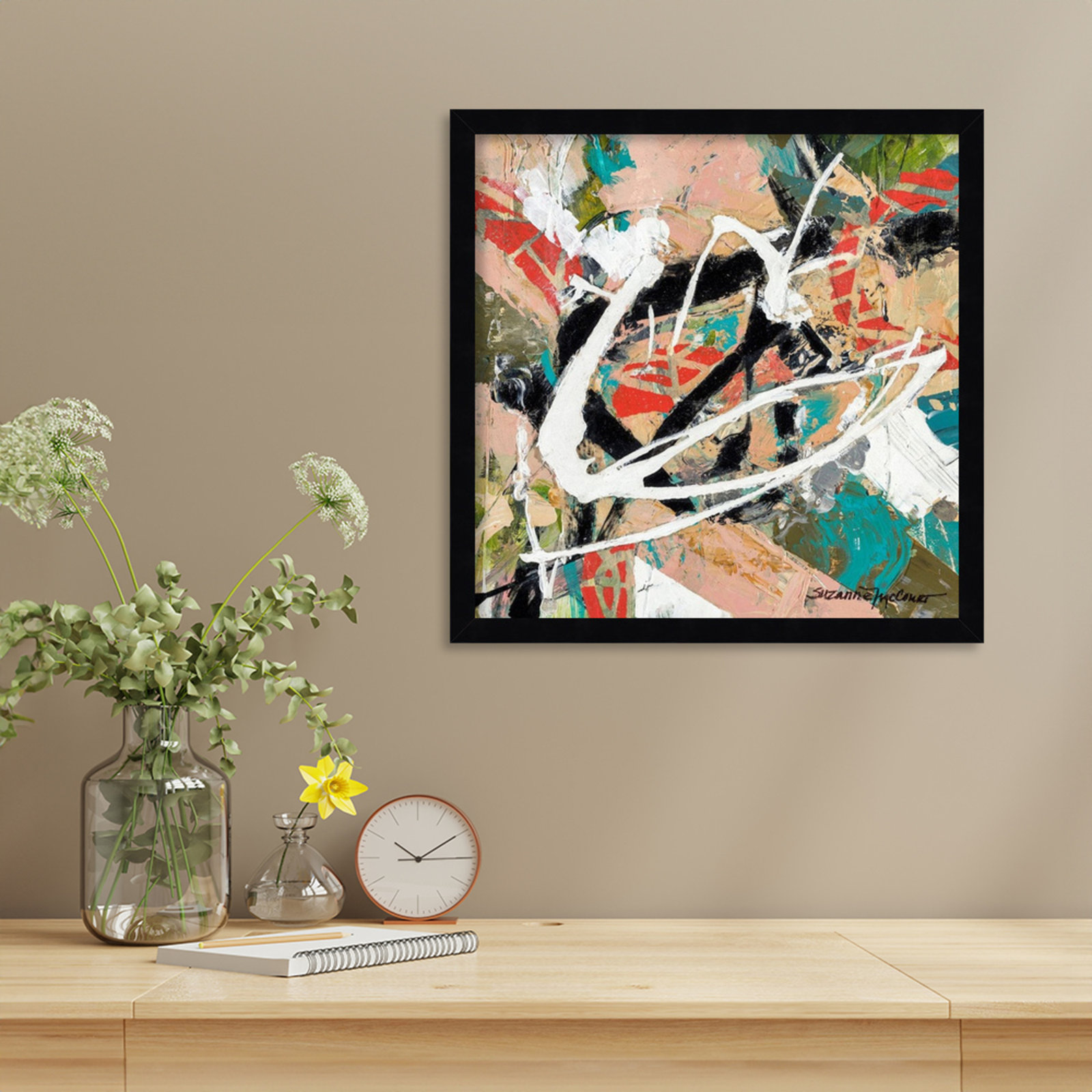 Sutter "Stacked" Print by Suzanne McCourt, 17" H x 17" W, Black