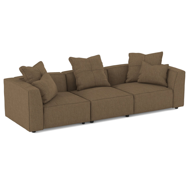 Del Modular Upholstered Sectional, Heavenly Cafe Polyester
