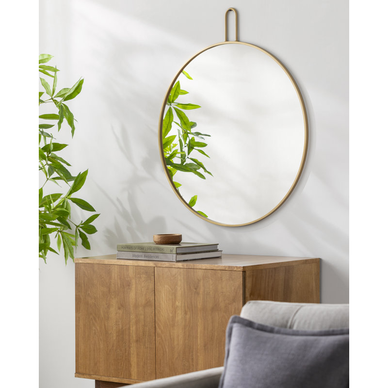 Miroir mural rond en métal, 30 po x 24 po