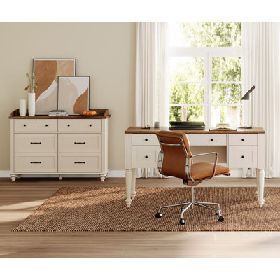 Ensemble de bureau 2 pièces, bureau d'ordinateur 56 po et commode
