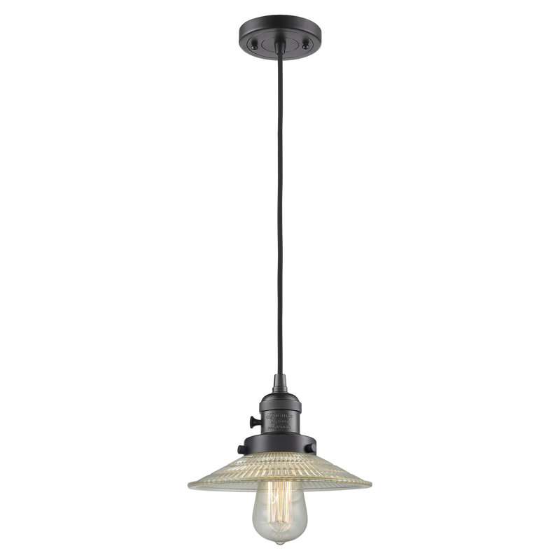 Franklin Restoration - Halophane - Mini-luminaire suspendu à cordon de 9 po - Interrupteur marche / arrêt - Ampoule DEL