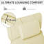 Coussin de chaise longue de jardin avec rembourrage épais, appui-tête, crème