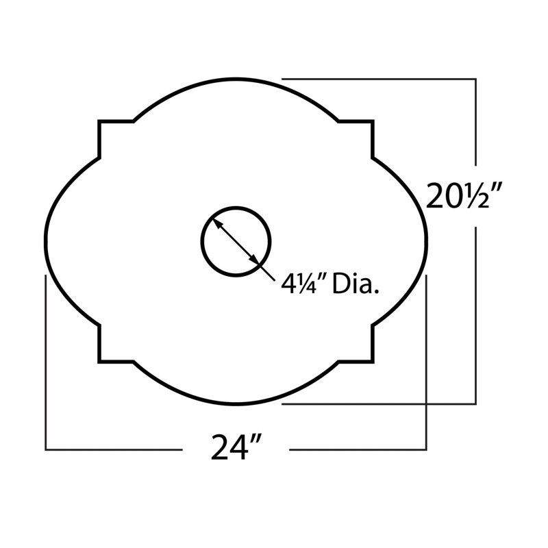 1-3/16 in x 24 in x 20-1/2 in Plain Polyurethane Medallion