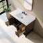 Meuble-lavabo simple autoportant à chevrons de 48 po avec plateau en pierre d'ingénierie Chazden-885361348