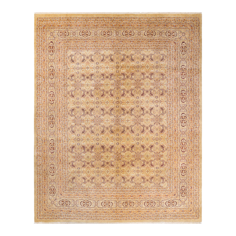 Tapis sable noué à la main de conception unique 8 pi 2 po x 10 pi 3 po Keenan