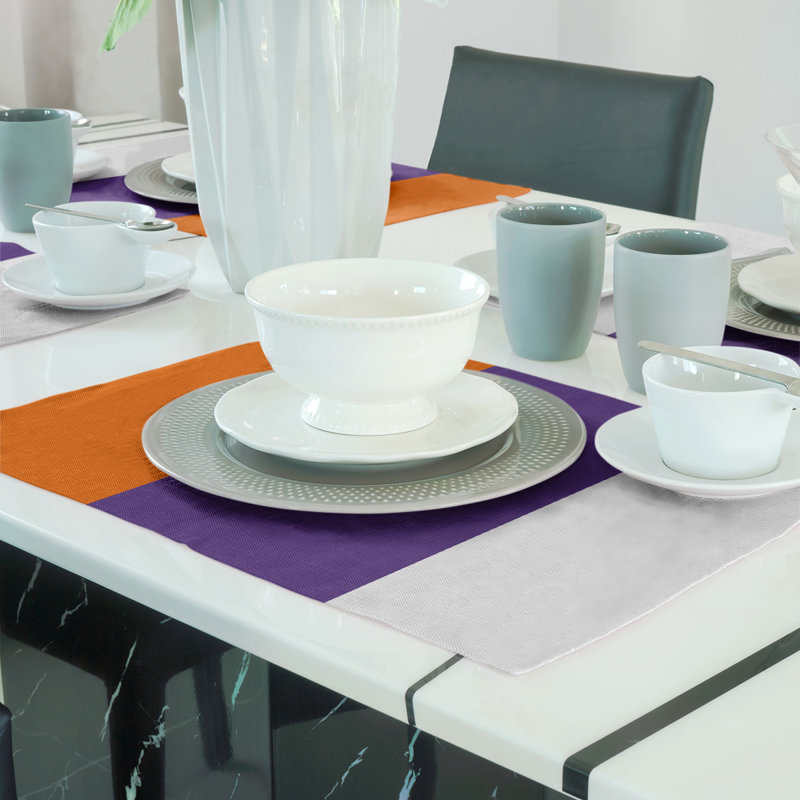 Récapitulatif de 18 po Clemson, Orange / mauve, Sergé de coton