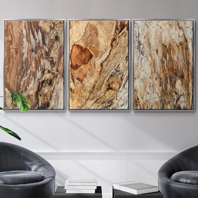 «Tree Texture Triptych I», ensemble de 3 toiles encadrées