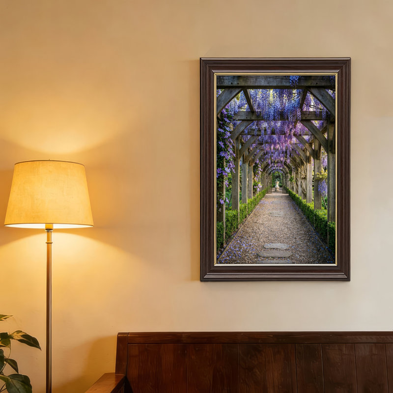 Art mural antique sur toile encadré doré pour le salon, la chambre à coucher, le bureau ou le vestibule - décoration murale décorative avec arche florale