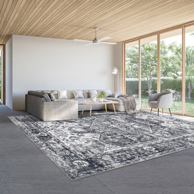 Tapis de chambre à coucher à motif floral antidérapant pour salon Boho