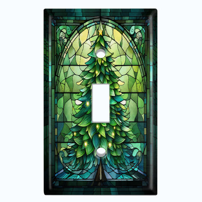 Christmas Festive Tree Lights 1 - Gang Toggle Light Switch Standard Wall Plate