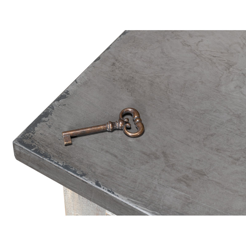 Pagnano 96'' W Solid Wood Sideboard, Gray Oak/Stone Gray