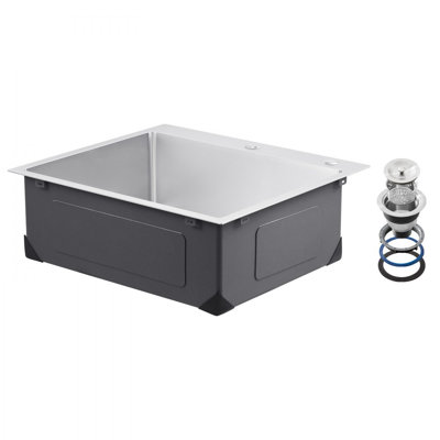 25" Kitchen Sink Top Mount Single Bowl Drop-In Basin Stainless Steel