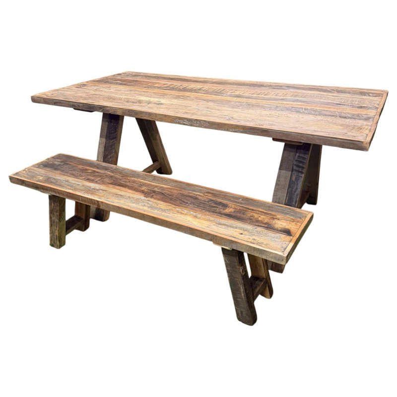 Acacia Unfinished Solid Wood Dining Table