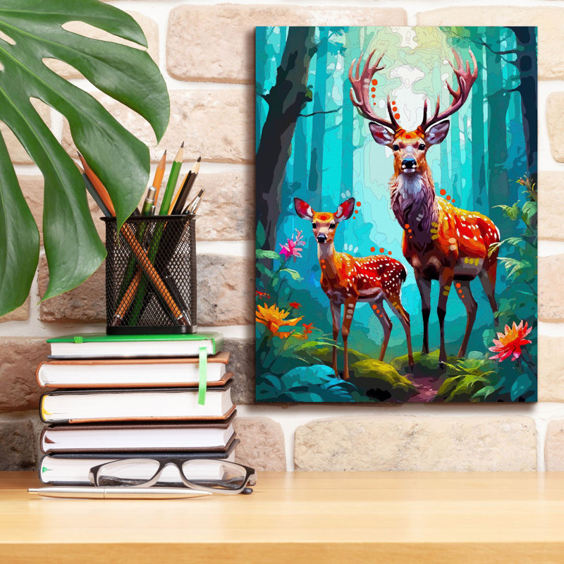 «Forest Wanderers» par Dean Russo, art mural sur toile, 12 po x 16 po, H 16 po x l 12 po
