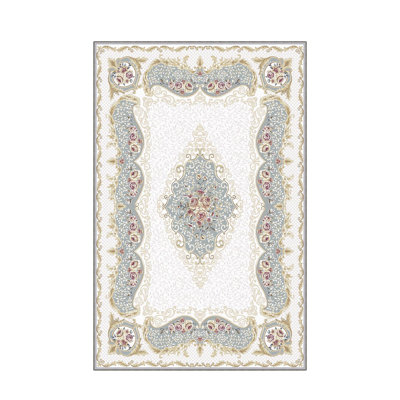 Luxurious Woven Area Rug, 5.9 x 9.2 ft, 100% Polyester, Antibacterial | Non-Slip PVC Felt Dot Underside, 0.3 in Pile Height | Machine Washable, 3D Digital Print, Perfect for Living Room & Bedroom Décor