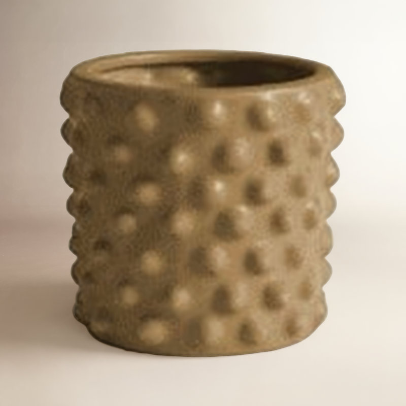 Pot à fleur en céramique Kim, H 5,25 po x l 6,5 po x P 6,5 po, Brun clair