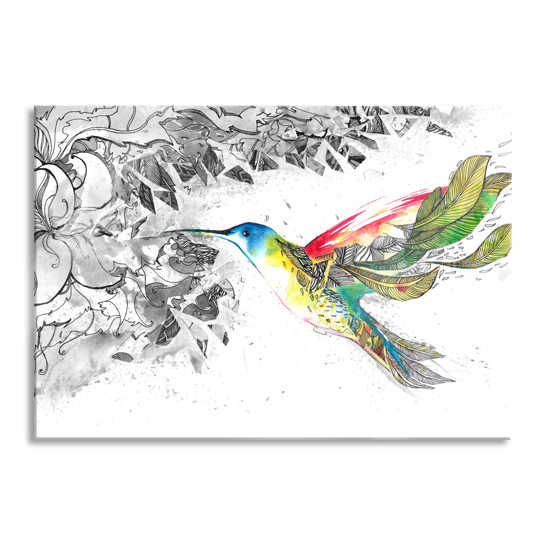 Ungerahmter Grafikdruck auf Glas "Hummingbird "