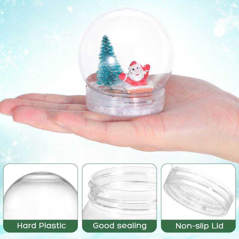 10Pcs Small Clear Water Globes With Screw Off Cap Empty Snow Globe Making Props Mini Snow Globes