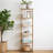 71 Inch Shelf, 6 Tier Design, 5 Mirrored Glass Shelves, Iron Frame, Gold