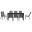 Vidaxl Garden Dining Set Powder-Coated Steel Outdoor Furniture Ensemble Patio