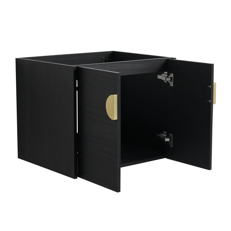 Meuble-lavabo à fermeture en douceur avec lavabo, pour petite salle de bain