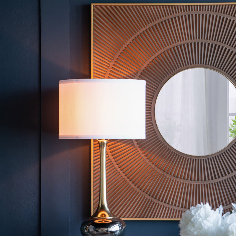 D15x29" Table Lamp With Glass Drum