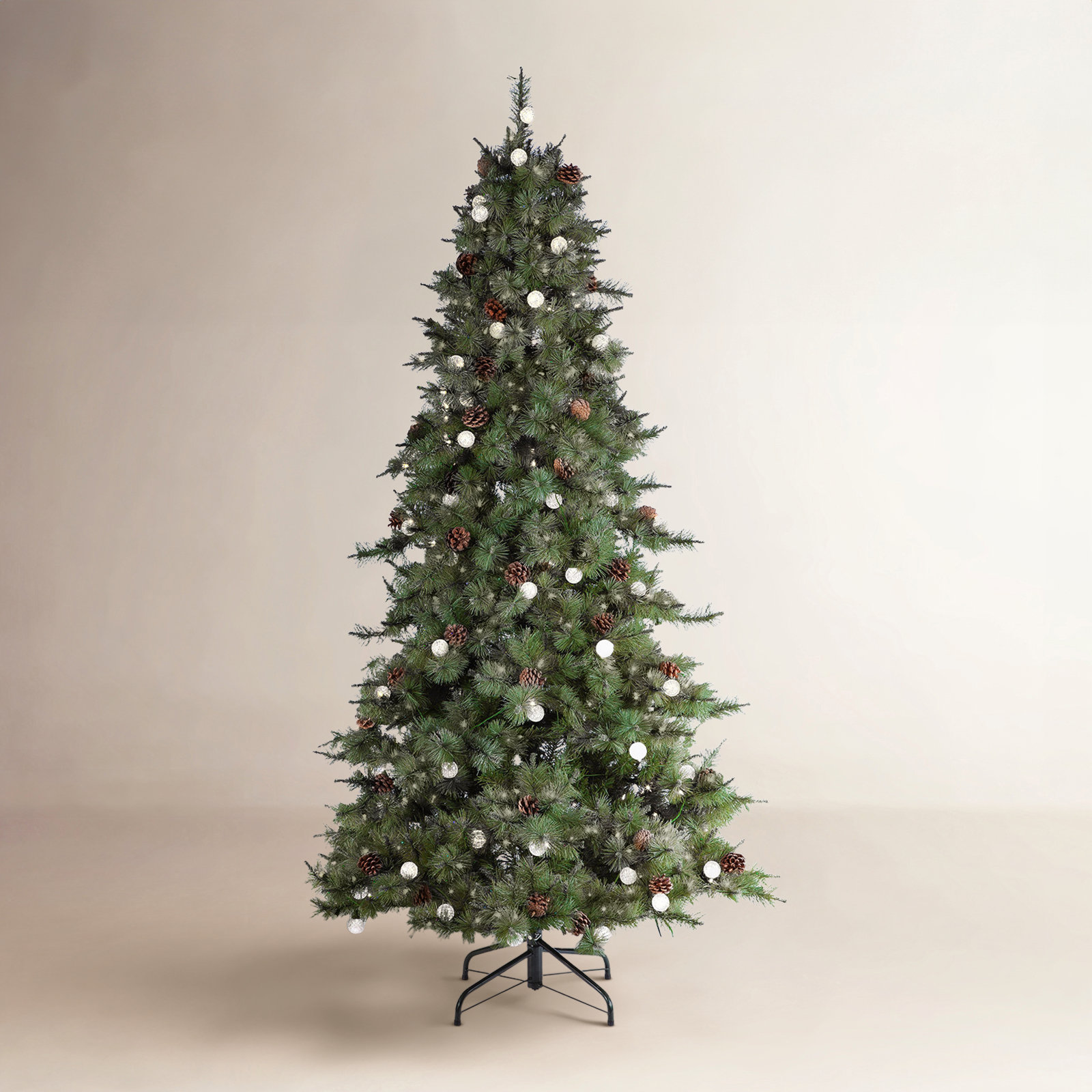 White 7.5' Pre-Lit Fir Christmas Tree