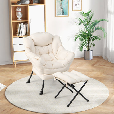 Fauteuil capitonné avec repose-pieds de 31,5 po de largeur Mumtas