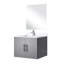 Meuble-lavabo gris foncé pour salle de bain, 24 po L 22 po x P 22 po, comptoir en quartz blanc, robinet et miroir 18 po