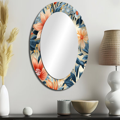 Tefft - Miroir mural ovale traditionnel bleu