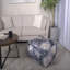 Grand pouf carré, imprimé floral, repose-pieds