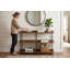 Console industrielle de 34 pouces, canapé-lit étroit à 3 niveaux avec tablettes, finition en bois récupéré et cadre en métal noir pour le vestibule, le couloir