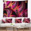 Tapisserie abstraite à motif fractal unique de conception magenta-28488050