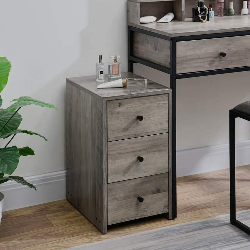 Gaye 30cm Wide 3 -Drawer File Cabinet, Ivory Gray