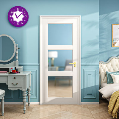 Portes intérieures à peindre en verre givré pré-assemblé 24 po x H 80 po x 3 po pour la maison