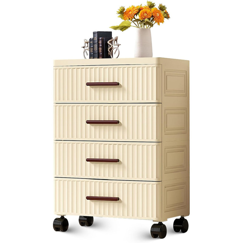 Plastic Drawer Storage Organizer, 4 Tiers Storage Chest Of Drawers