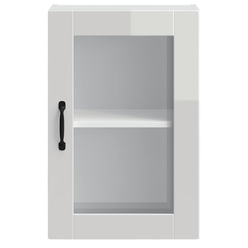 Latitude Run Kitchen Corner Base Cabinet Porto Engineered Wood, High Gloss White