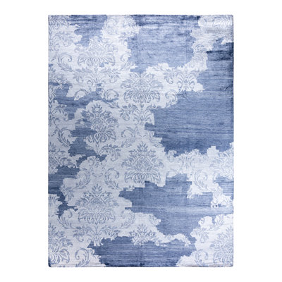 One-of-a-Kind Rectangle 9' X 12'1" Silk Area Rug Blue