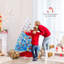 Arbre de Noël artificiel 5 pi avec 456 branches et base pliante en métal blanc et bleu-1036524053-1036524049