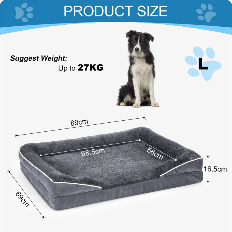 Eastville Pet Bed, 16.5cm H x 89cm W x 69cm D
