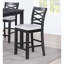 Table de salle à manger contemporaine 5 pièces avec table de couleur gris anthracite et 4 chaises d'appoint rembourrées en bois d'hévéa