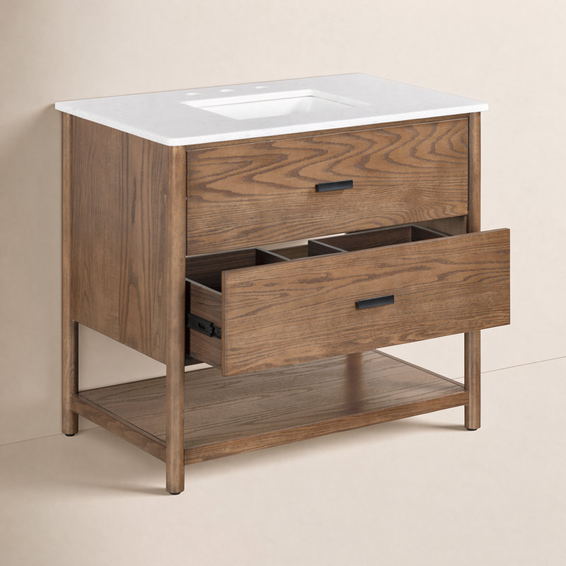 Jaylessa 36" Single Vanity, Medium Oak