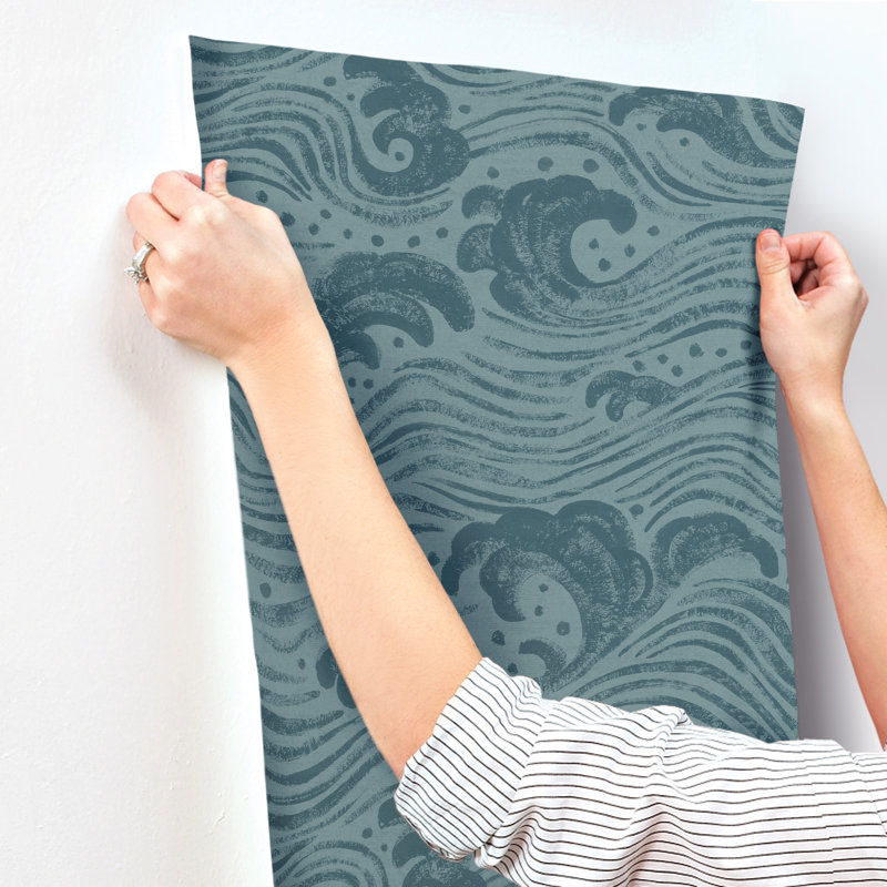 Swell Ocean Wave Wallpaper, Teal